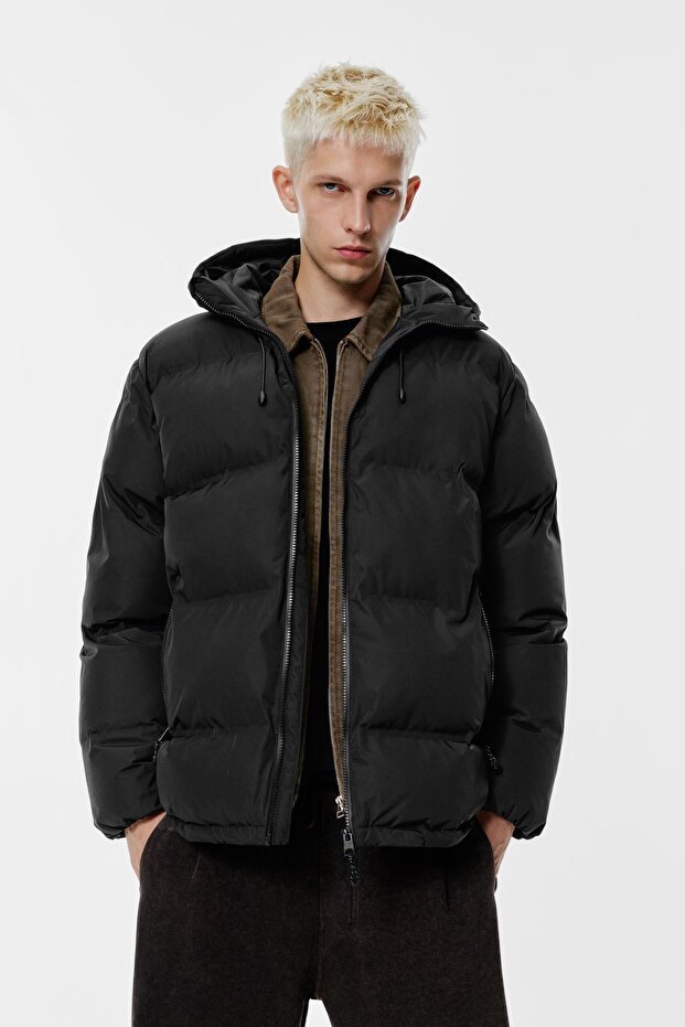 Kapüşonlu ısı yalıtımlı şişme ceket - 2