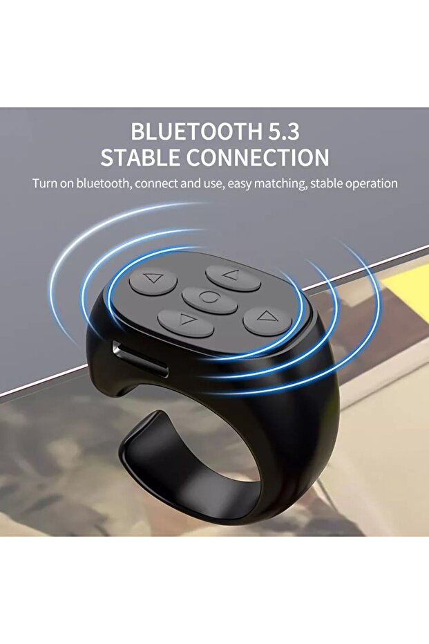 Bluetooth Remote Clicker Ring TikTok Scroller, Page Turner & Camera Shutter 85Hr Case - 5