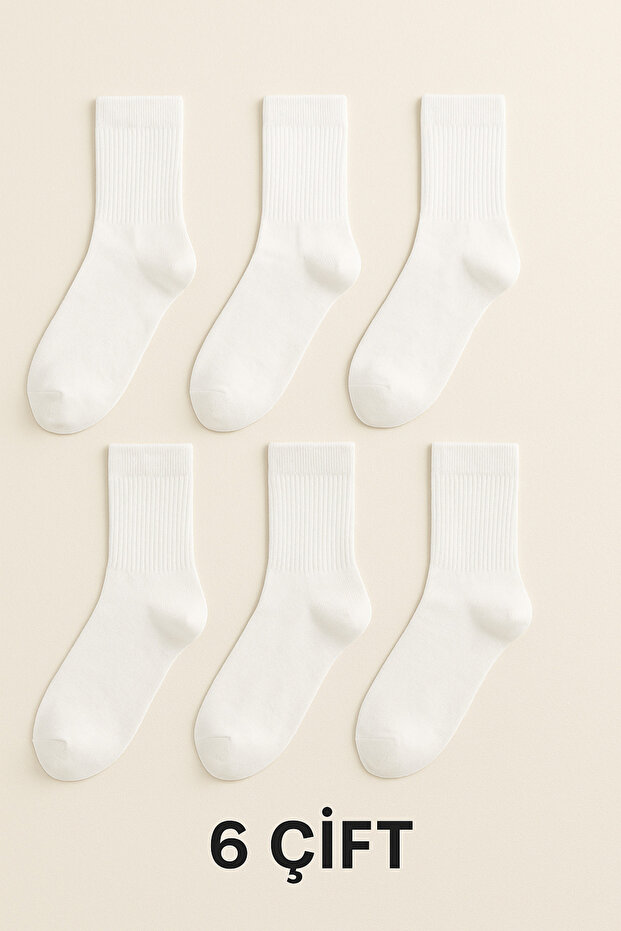 Unisex Cotton Towel Socks 6 Pack (37-44)