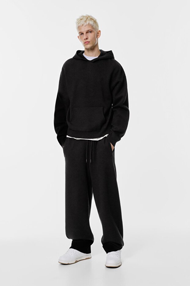 Örgü kapüşonlu sweatshirt - 3