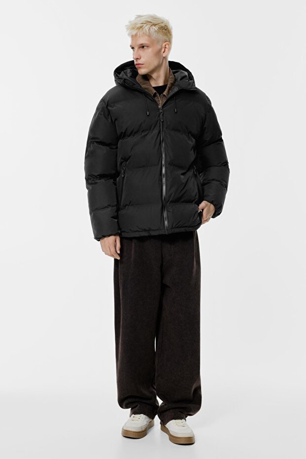 Kapüşonlu ısı yalıtımlı şişme ceket - 3