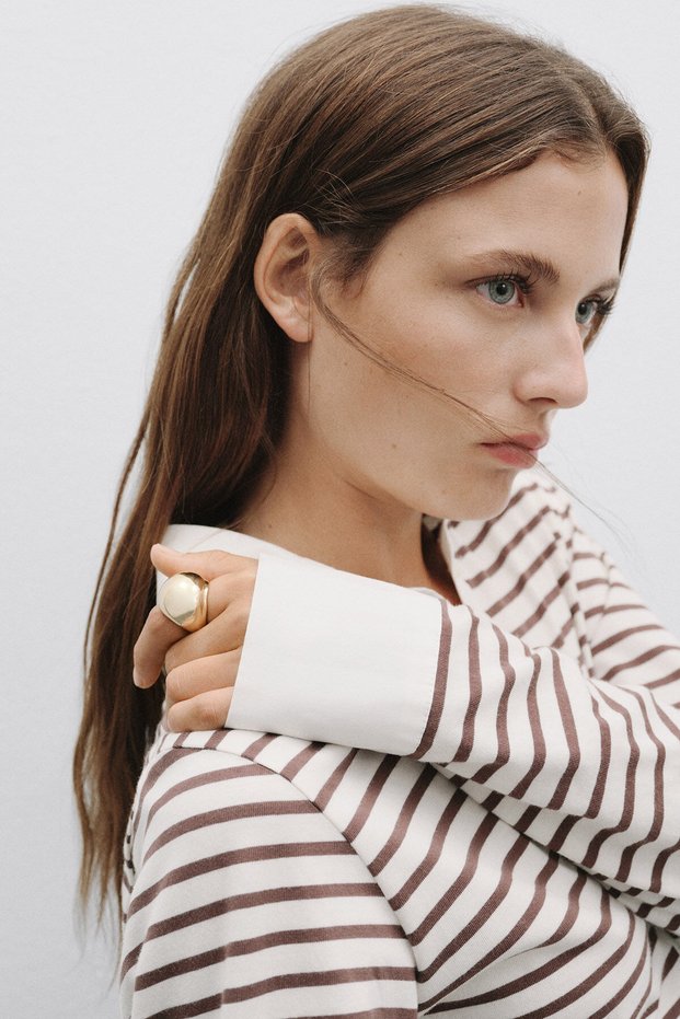 Coffee Striped Fit Shirt