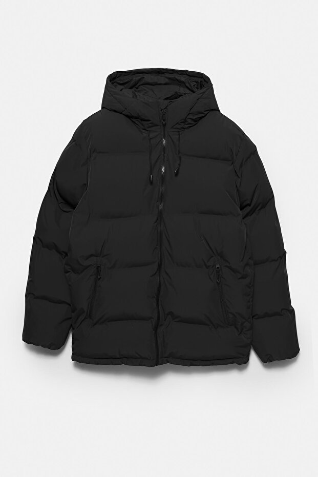 Kapüşonlu ısı yalıtımlı şişme ceket - 7