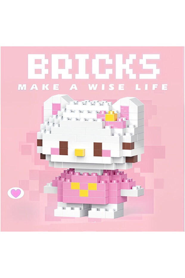 Bricks Hello Kitty Mini Bricks 3D Puzzle / Hello Kitty Sevimli Figür / Eğlenceli Setler / Hobi+ - 1