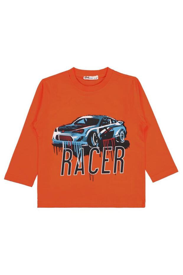 Racer Printed 2-5 Years Old Sweatshirt - Orange 5-6 Years Old