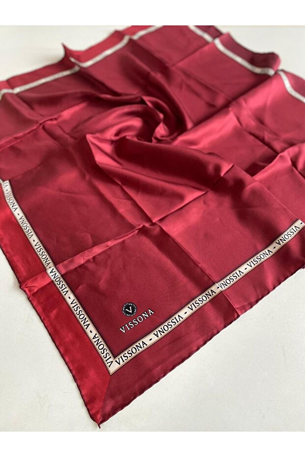 Tivil Silk Scarf 6248 - 0018 Red Edge Stripe Pattern