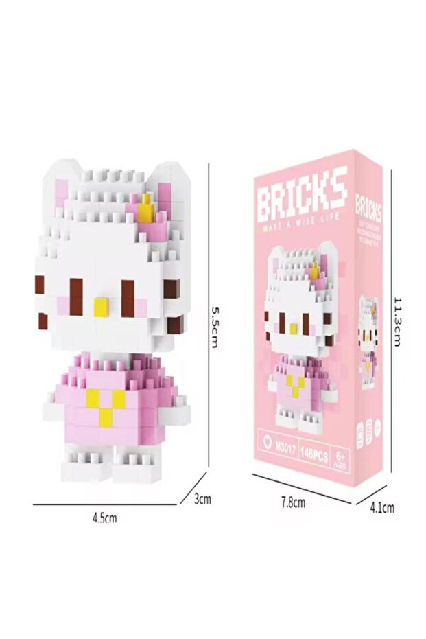 Bricks Hello Kitty Mini Bricks 3D Puzzle / Hello Kitty Sevimli Figür / Eğlenceli Setler / Hobi+ - 2