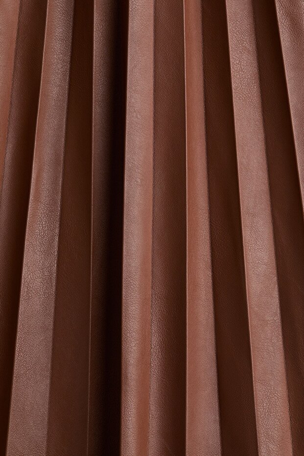 Kaplamalı ve Pliseli Etek - 2