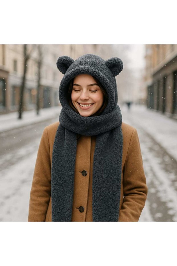 Welsoft Plush Hooded Scarf - Trendy Look, Warmth and Comfort in One Hooded Scarf