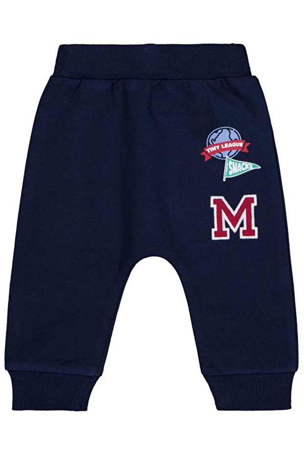 6-18 Months Single Bottom Baby with Logo and m Embroidery - Navy Blue 6-9 Months