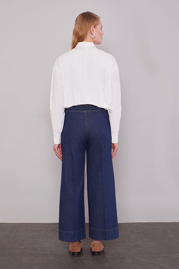 NERVÜRLÜ GENİŞ PAÇA WIDELEG JEAN PANTOLON - 5