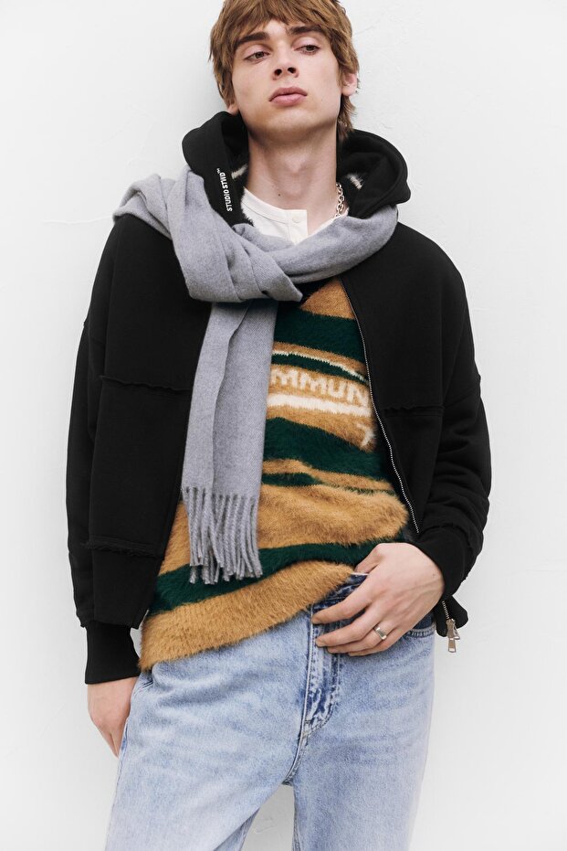 STWD Studio fermuarlı kapüşonlu sweatshirt - 1