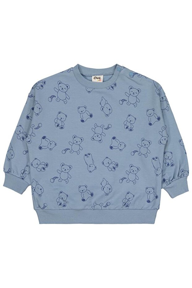 Contour Bear Print 6-18 Months Sweatshirt - Blue