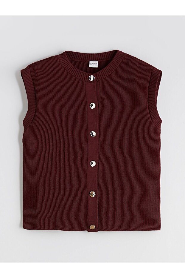 LCW Kids Bisiklet Yaka Kız Çocuk Triko Yelek - 1