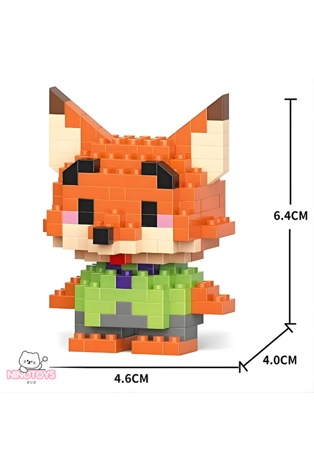 Bricks Sevimli Karakterler 3D Yapboz Nick Tilki - 1