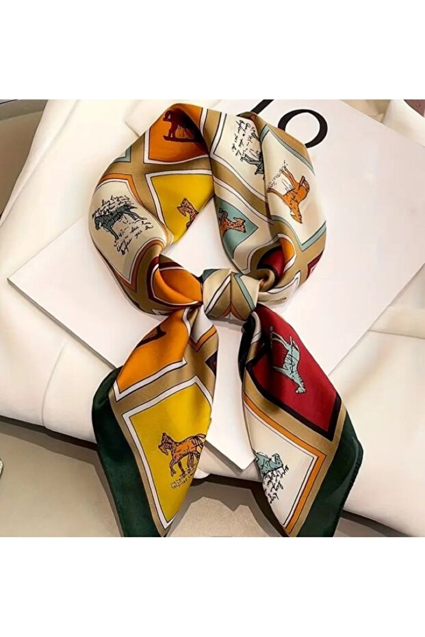 Horse Figured, Elegant, Sun-Protective, Windproof, Double-Sided Printed , Scarf, Scarf 70X70