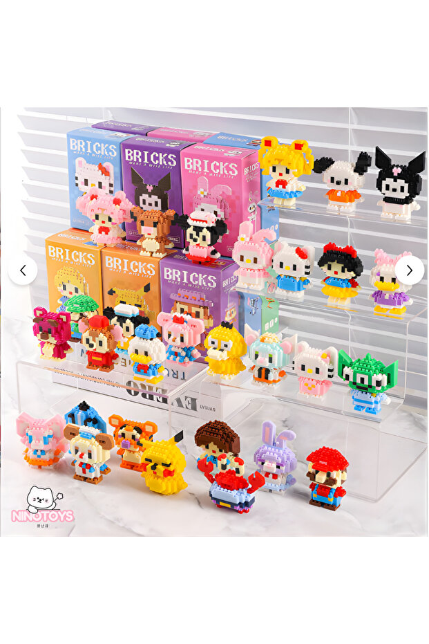 Bricks Sevimli Karakterler 3D Yapboz Hello Kitty Pink - 3