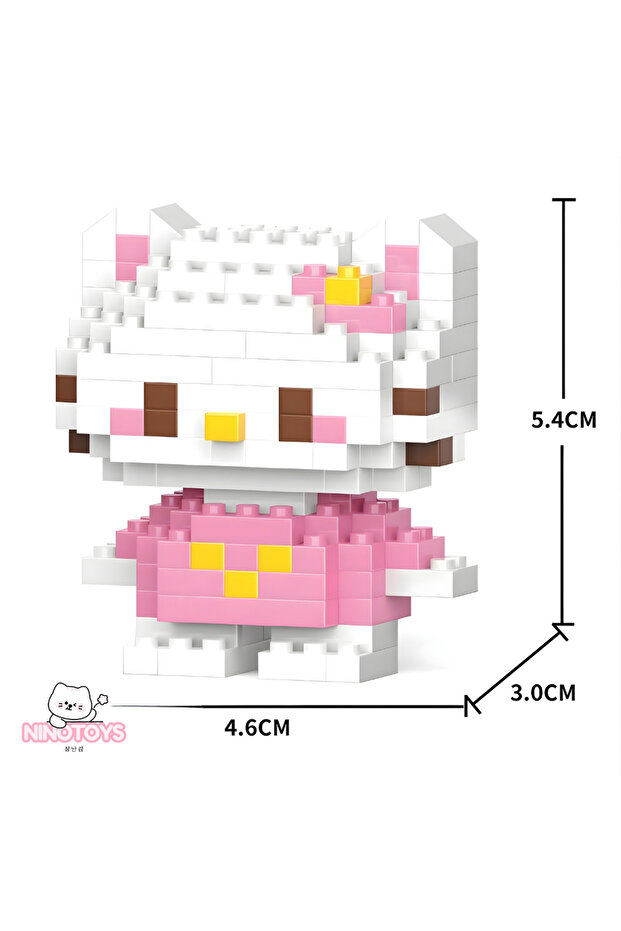 Bricks Sevimli Karakterler 3D Yapboz Hello Kitty Pink - 1