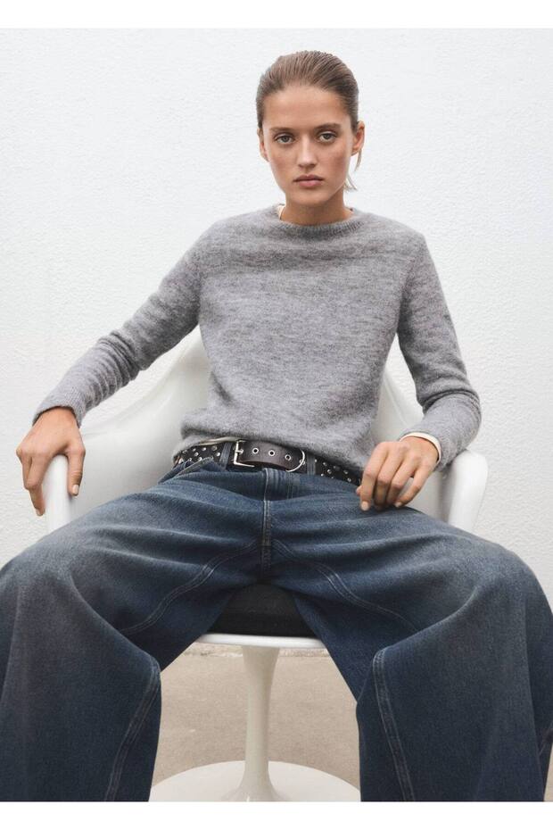 Yün karışımlı triko kazak - 6