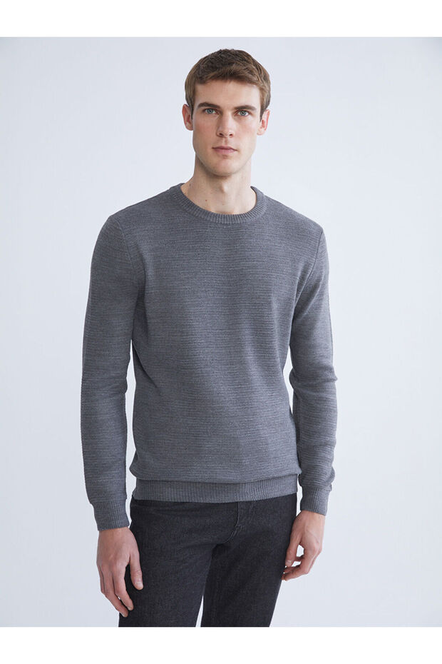Özmarka New Season Crew Neck Men's Knitwear Sweater