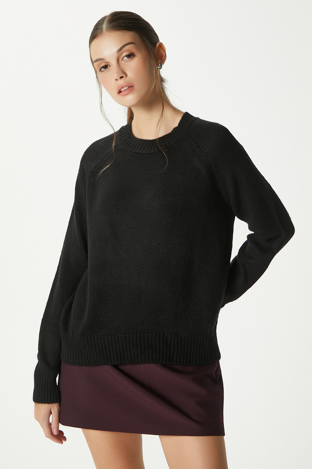 Mushy Siyah Basic Triko Kazak - 6