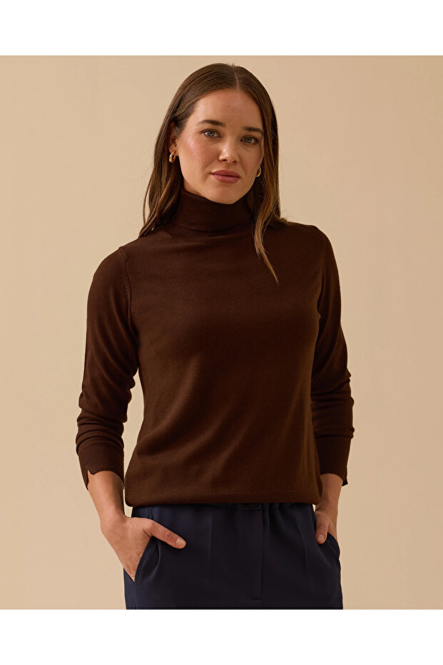 BALIKÇI YAKA TRİKO BLUZ - 1