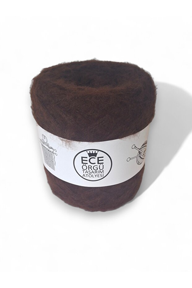 Chestnut, acı kahverengi, 3 katlı angora yün örgü ipi (500 gr.) - 3