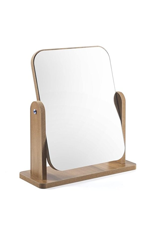 مرآة مكياج MAKINGTEC مزدوجة الجوانب ومكبرة 3 مرات مع حامل من الخيزران، مرآة طاولة مكتب صغيرة مع - 1