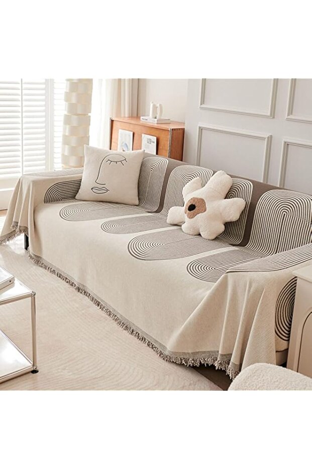BednL Double Sided Sofa Cover, Reversible Sofa Cover, Stretch Couch Protector, Soft Sofa Slipcovers (coffee,180 * 180cm)