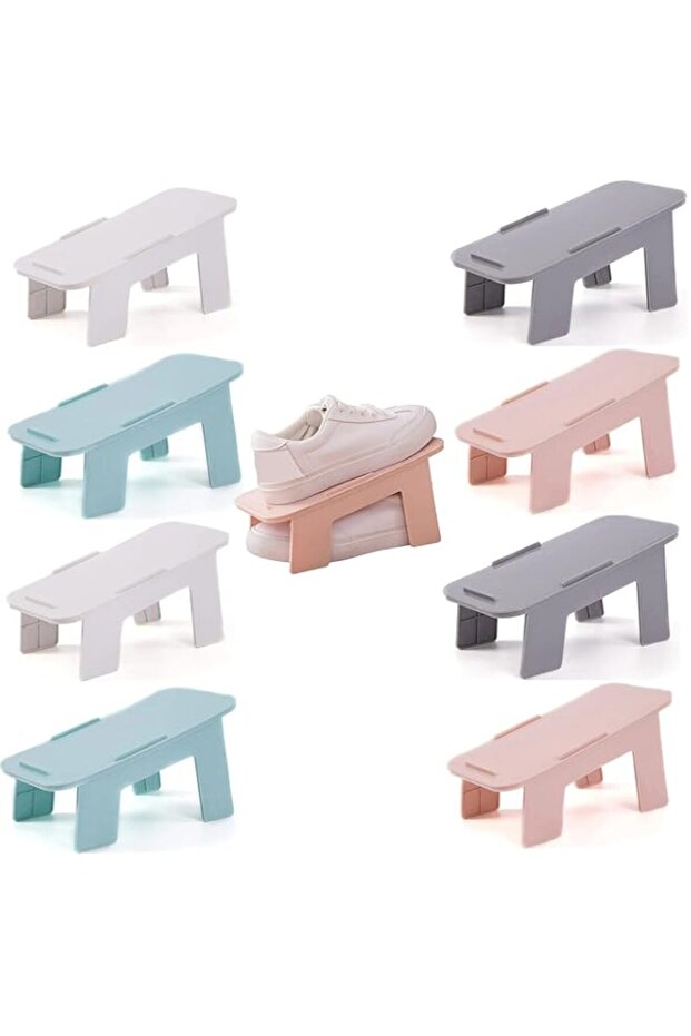 MAKINGTEC Shoe slots organizer, Double Layer Stack Shoe 50% Space-Saving Storage Shoe Rack Detachab - 1