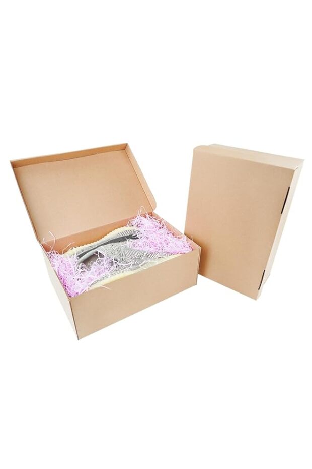 STRBOXONG Cardboard Shoe Boxes with Lid, 32x22x12 cm, Multi-Purpose Storage Box for Home Office Organization Containers, Foldable Cardboard Carton, Gift Parcel (Pack of 5)