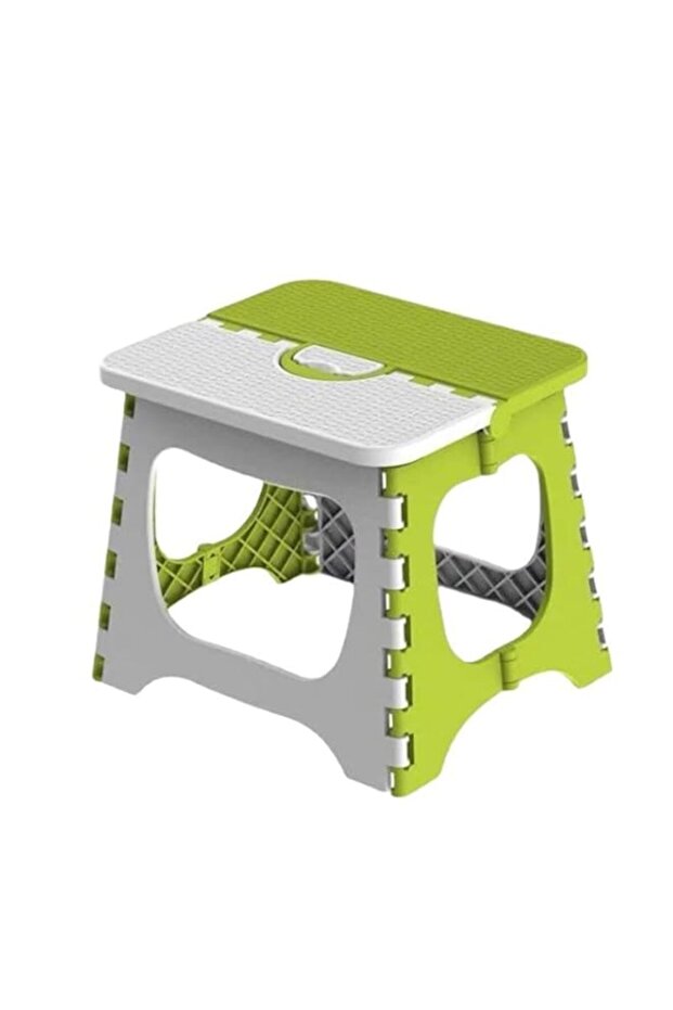 Folding Step Stool with Anti-Slip Surface, 12.8-Inch,Multicolor (White and green)