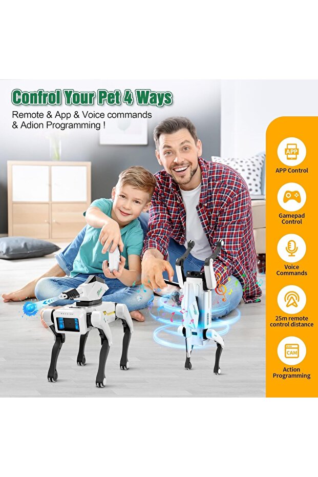 روبوت كلب - حيوان أليف تفاعلي STEM مع تحكم صوتي، وأكثر من 30 حركة وبرمجة تطبيقات - 2