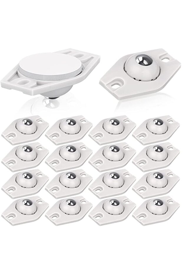 Bukela Self Adhesive Wheels Mini Fixed Wheels Caster Boxes Plastic Wheel Sticky Caster Carton Wheel for Box Bottom Storage Rack DIY Toy Car Bin Storage 24 Pieces