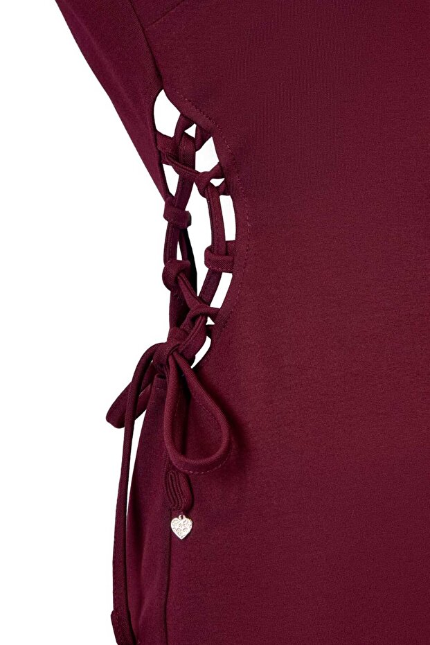 İp Detaylı Midi Elbise - 4