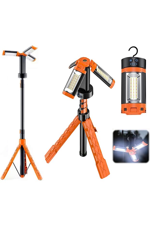 Portable Telescopic Camping Light with Tripod Stand, 10000mAh, 2500 Lumens
