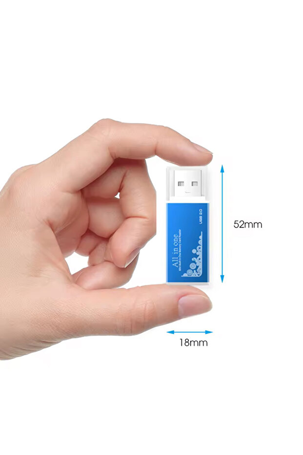 قارئ بطاقات USB 2.0 ميني SD TF قارئ بطاقات الذاكرة منفذ محول 4 في 1 - 3