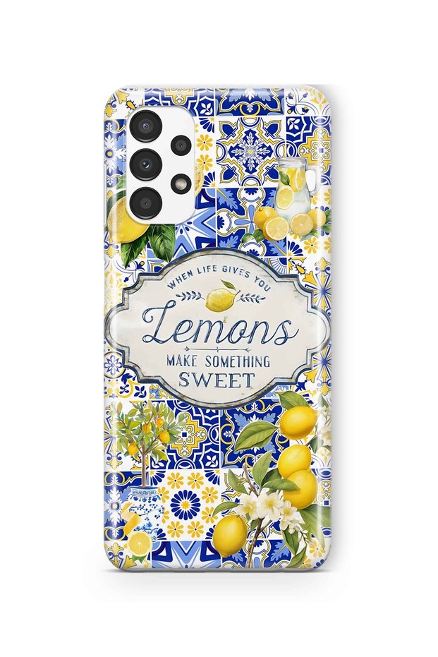 Samsung Galaxy A23 Compatible Lemon Patterned Transparent Phone Case
