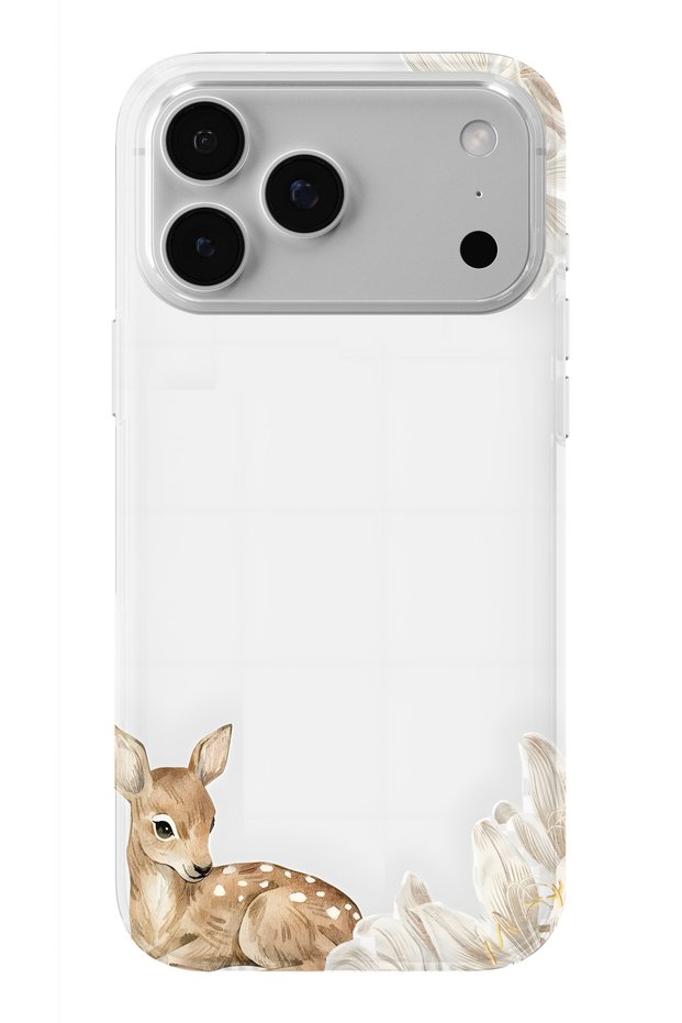 iPhone 18 Pro Max Compatible Little Deer Pattern Transparent Phone Case