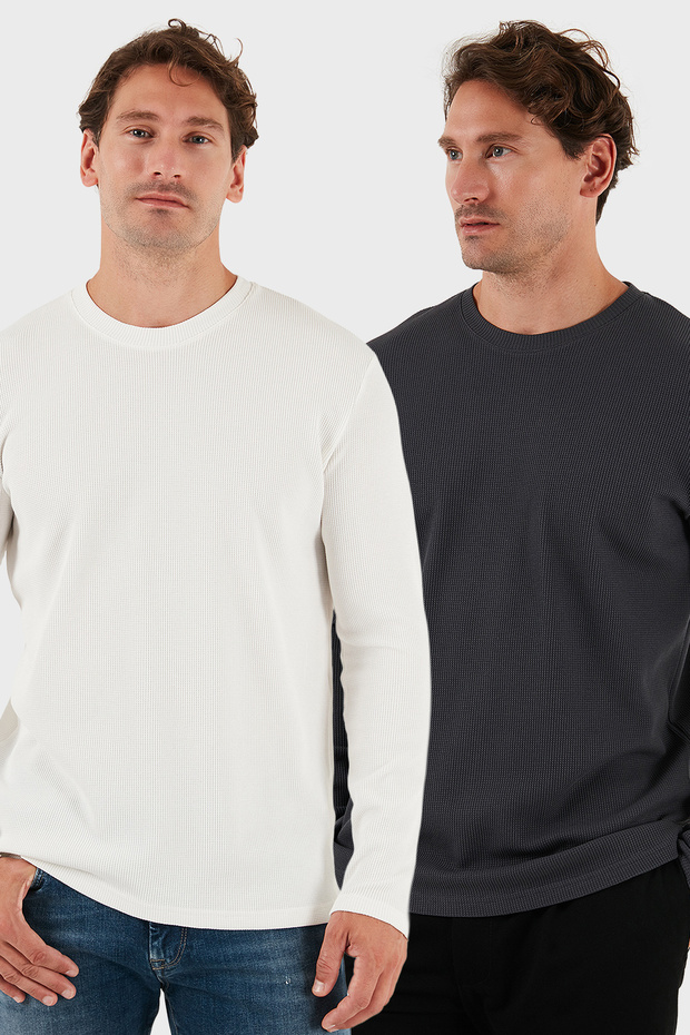 Cotton Crew Neck Slim Fit Basic Sweat Men's Sweat 5905073S2
