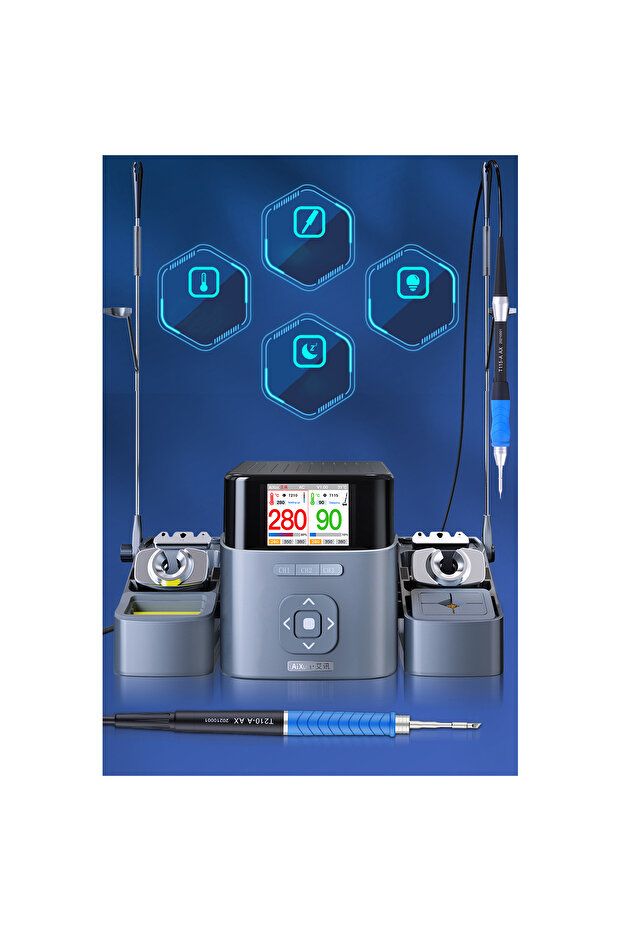 Aixun T420D dual precision soldering station (T210+T115) with 6 tips (K, S, I) - 7