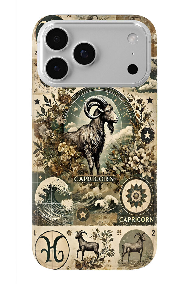 iPhone 18 Pro Max Compatible Capricorn Patterned Transparent Phone Case