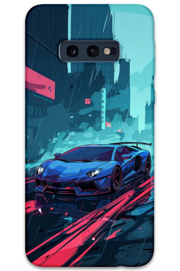 حافظة هاتف بنمط سيارة متوافقة مع هاتف Galaxy S10e + واقي شاشة - 5763