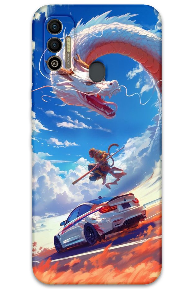 Tecno Spark 7t Compatible Car Patterned Phone Case + Screen Protector - 5764