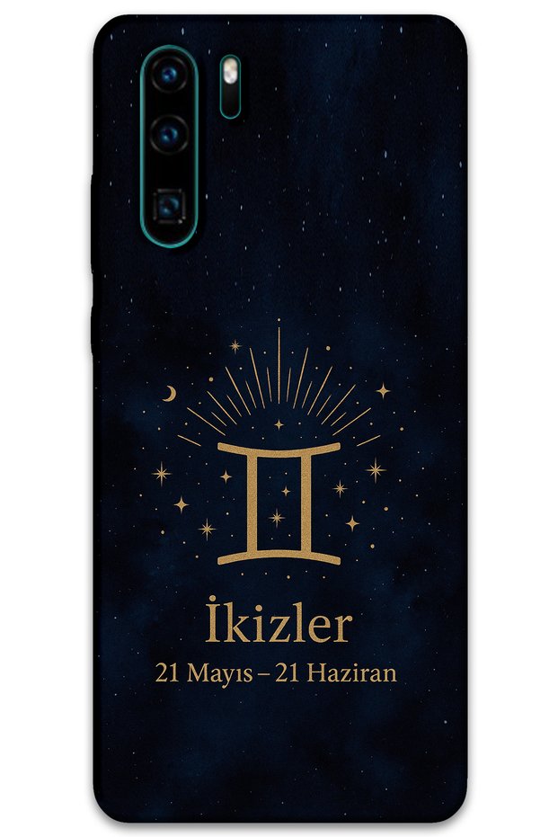 حافظة هاتف بنمط برج الجوزاء متوافقة مع هاتف هواوي P30 Pro + واقي شاشة - 5770