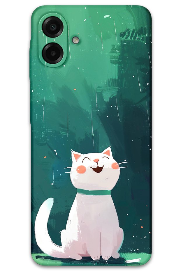 Galaxy A07 Compatible Cat Pattern Phone Case + Screen Protector - 5781