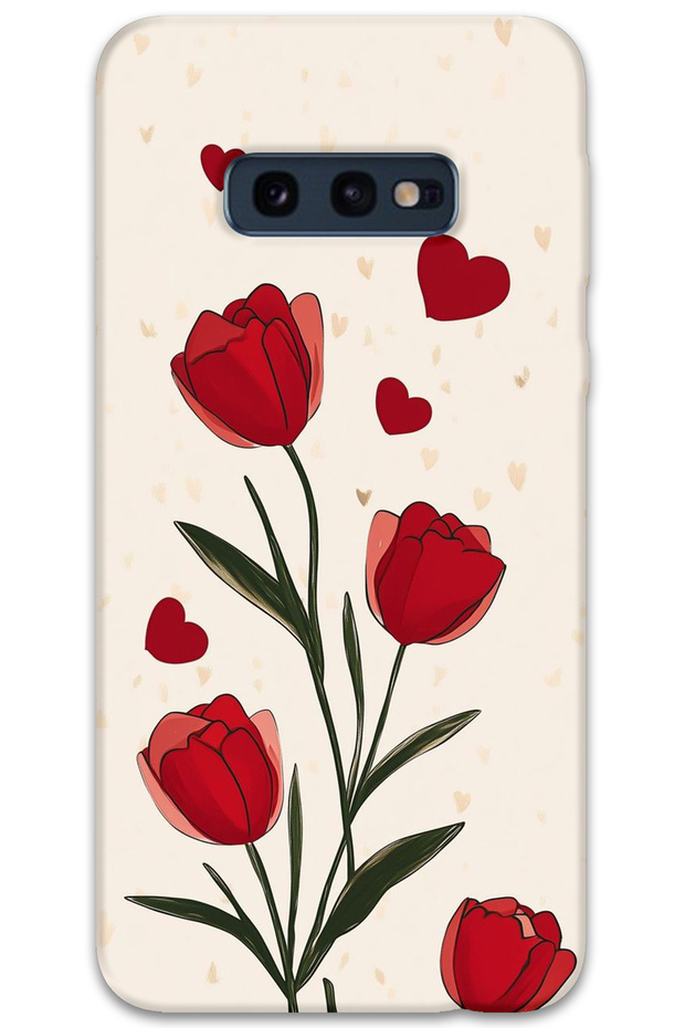حافظة هاتف متوافقة مع نمط الزهور لهاتف Galaxy S10e + واقي شاشة - 5789