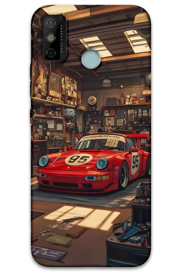 Tecno Spark 6 Go Compatible Car Patterned Phone Case + Screen Protector - 5759