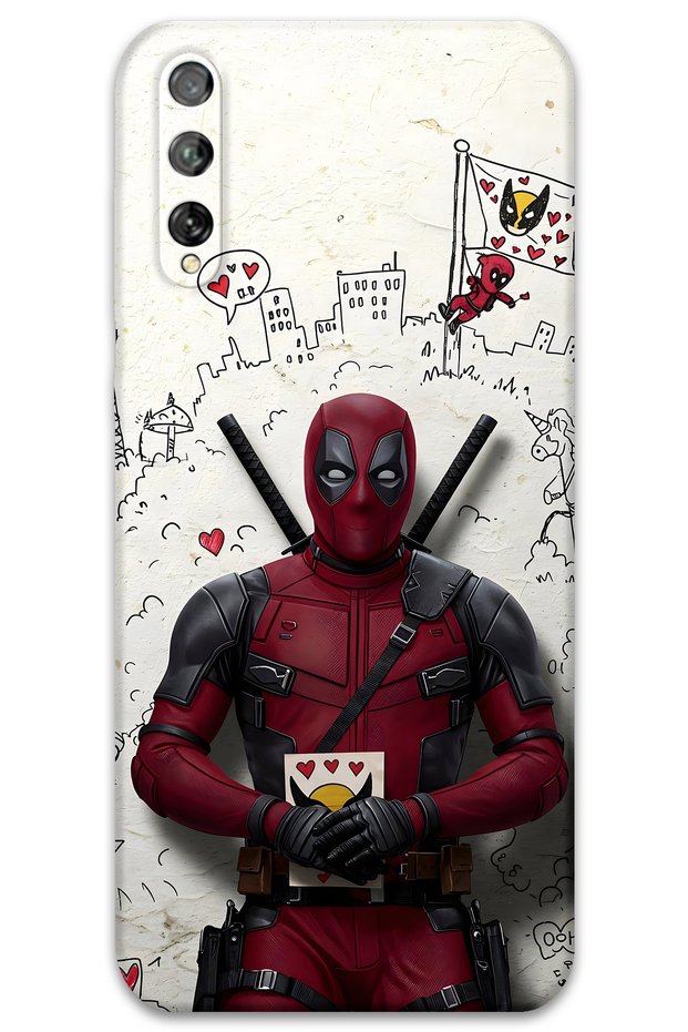 Huawei P Smart S Compatible Deadpool Patterned Phone Case + Screen Protector - 5927