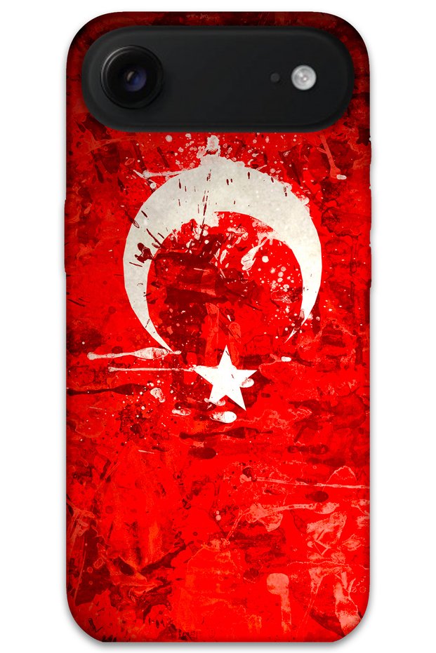iPhone 17 Air Compatible Turkish Flag Patterned Phone Case + Screen Protector - 5847